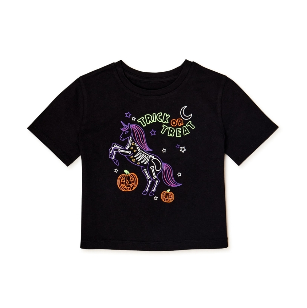 New Girls Short Sleeve Unicorn Tee,